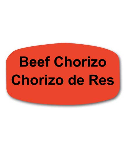BEEF CHORIZO Bilingual Self-Adhesive Label