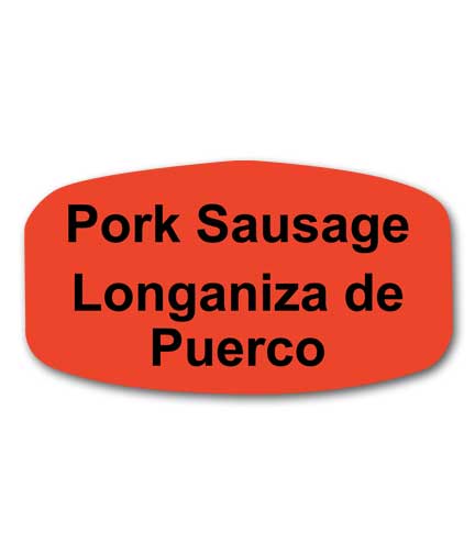 PORK SAUSAGE Bilingual Self-Adhesive Label