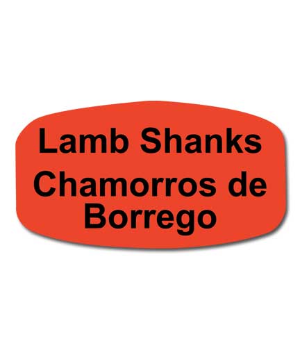 LAMB SHANKS Bilingual Self-Adhesive Label