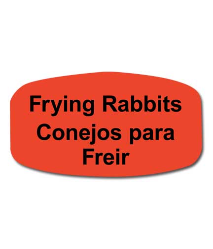 FRYING RABBITS Bilingual Self-Adhesive Label