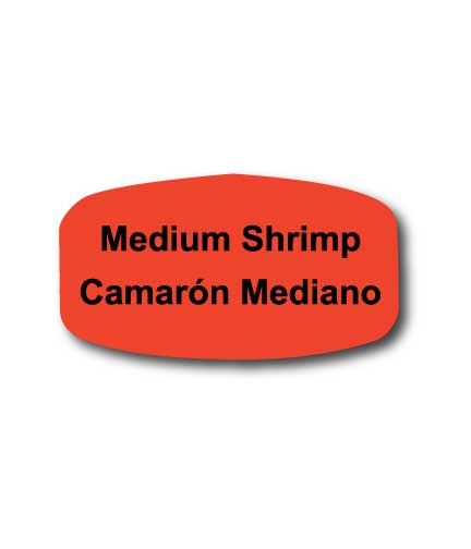 MEDIUM SHRIMP Bilingual Self-Adhesive Label