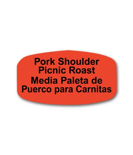PORK SHOULDER PICNIC ROAST Bilingual Self-Adhesive Label