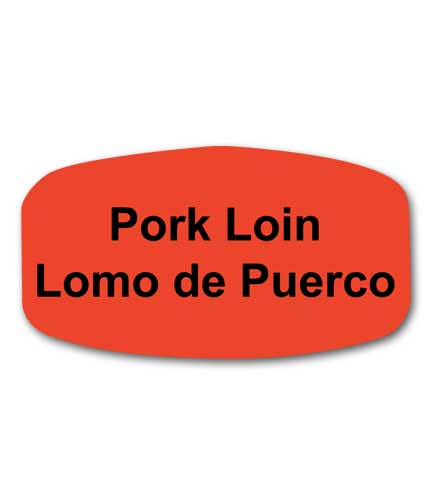 PORK LOIN Bilingual Self-Adhesive Label