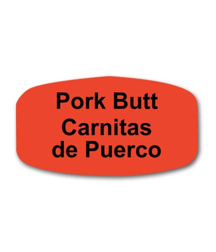 PORK BUTT Bilingual Self-Adhesive Label
