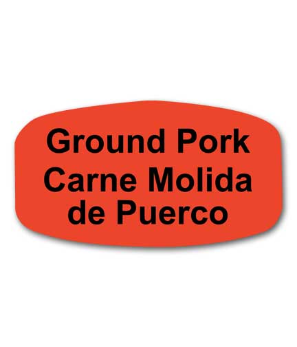 GROUND PORK Bilingual Self-Adhesive Label
