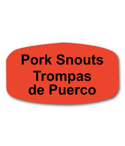 PORK SNOUTS Bilingual Self-Adhesive Label