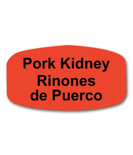 PORK KIDNEY Bilingual Self-Adhesive Label