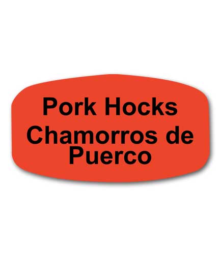 PORK HOCKS Bilingual Self-Adhesive Label