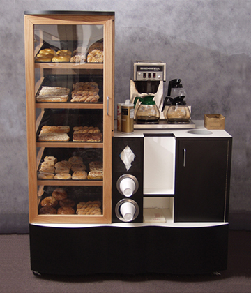 Wave Design Self-Serve Pastry Display 48"L x 30"W x 80"H  Wave Design Self-Serve Pastry Display 48"L x 30"W x 80"H