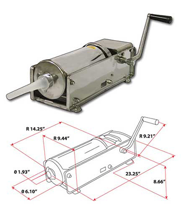 Horizontal European Sausage Stuffer 15 LBS