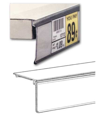 Flat Shelving Top Mount Tag Holder 47.75"L x 1.25"H