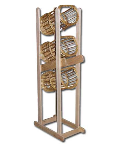 3 Basket Floor Stand 14"L x 22"W x 60"H