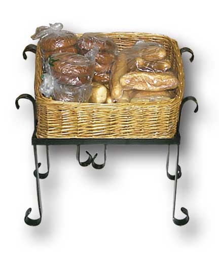 Floor Stand with Wicker Basket 16.5"L x 11.5"W x 20.5"H