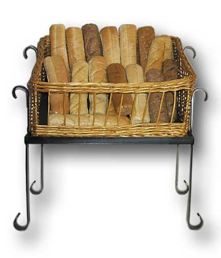 Floor Stand with Wicker Basket 18"L x 13.25"W x 25"H