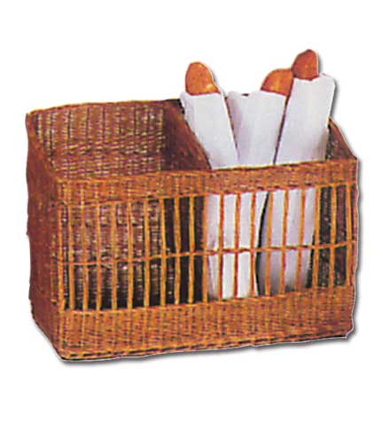 Floor Wicker 2 Bin Tapered Basket 30"L x 12"W x 21-1/2"H