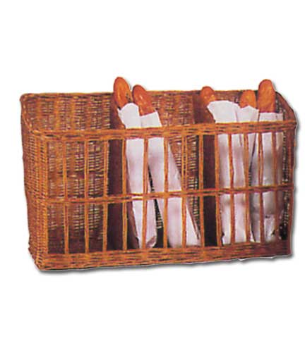 Floor Wicker 3 Bin Tapered Basket 43"L x 12"W x 25"H