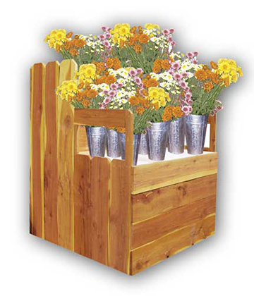 2-Step Cedar Floral Display 36"L x 36"W x 48"H