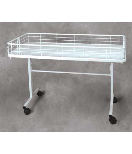 Folding Mobile White Wire Dump Table 48"L x 28"W x 31"H