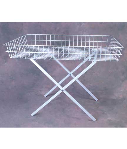 Folding White Wire Table 48"L x 29"W x 35"H