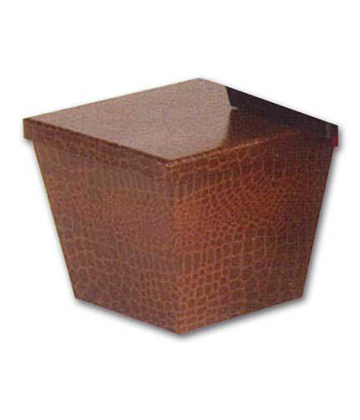 Flared Top Brown Gourmet Gift Box with Lid 6.75"Sq. x 5.5"H
