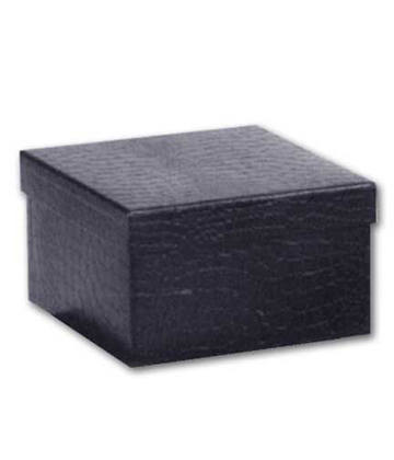 Set of Three Black Square Gourmet Gift Boxes with Lids 6.75"Sq.