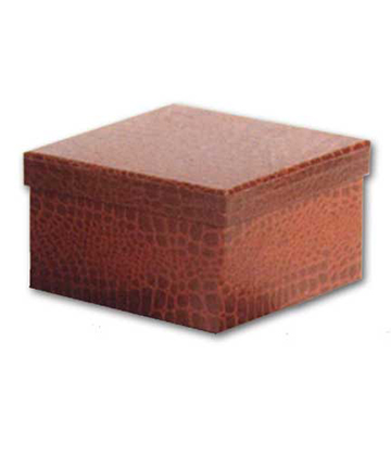 Set of Three Brown Square Gourmet Gift Boxes with Lids 6.75"Sq.