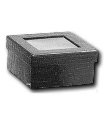Square Black Gourmet Box with Window Lid 4.75"Sq. x 2.25"H