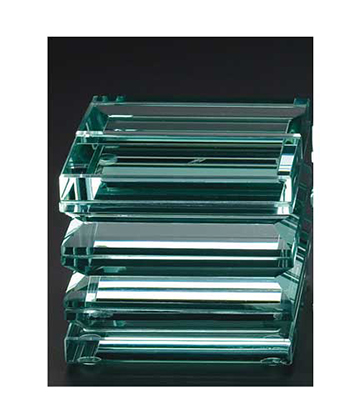 Glass Card Holder Stand 3" x 3" x 2.5"H