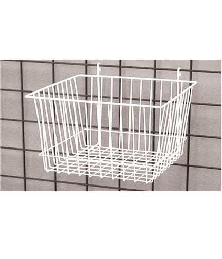 Grid Panel Black Wire Basket 12"L x 12"W x 8"D