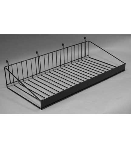 Grid Panel Black Wire Basket with Price Channel 23"L x 12"W x 5