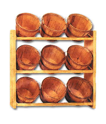 Half Bushel Basket Rack 46.75"L x 11"W x 51"H