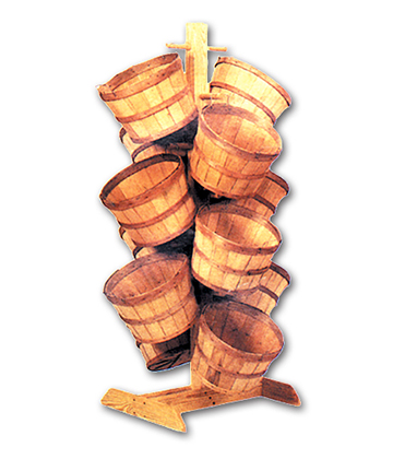 Half-Bushel Basket Tree Stand  32"L x 32"W x 64"H