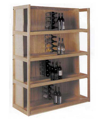 Wine Rack Oak Starter 4 Cabinets 49.5"L x 18.5"W x 66"H