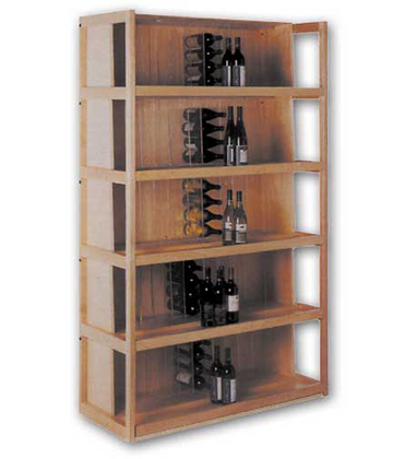 Wine Rack Oak Starter Five Cabinet 49.5"L x 18.5"W x 83"H