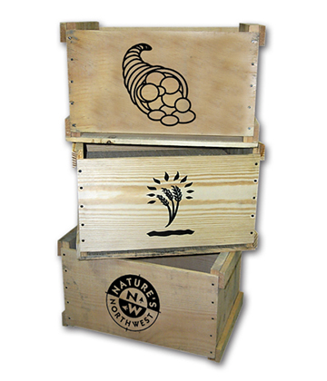 Custom Imprinted Crates with Antique Stain 19"L x 12"W x 11.5