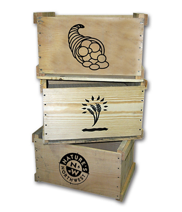 Custom Imprinted Natural Pine Crate 19"L x 12"W x 11.5"H