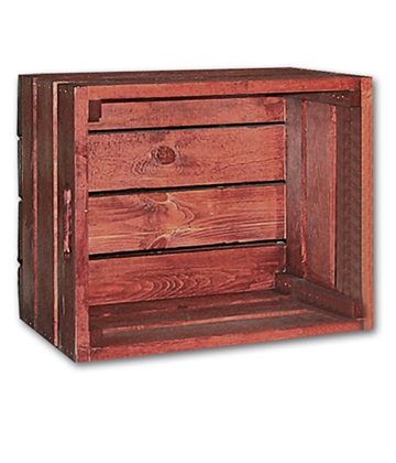 Mahogany Stain Wood Crate 18"L x 15"W x 12"H