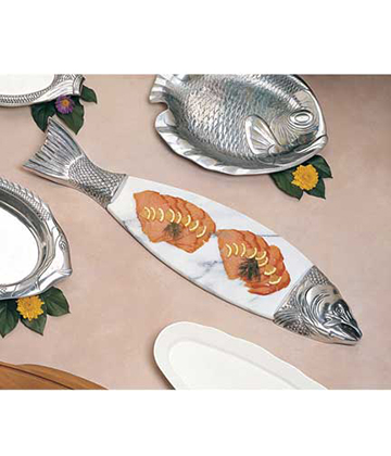 White Marble Fish Platter 8"W x 36"L