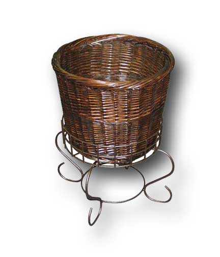 Metal Pedestal Stand with Basket 30"H