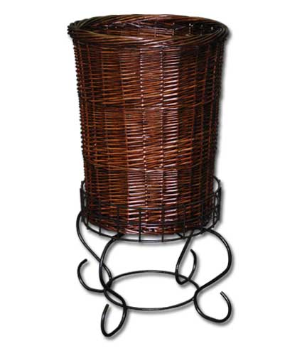 Metal Pedestal Stand with Basket 37"H