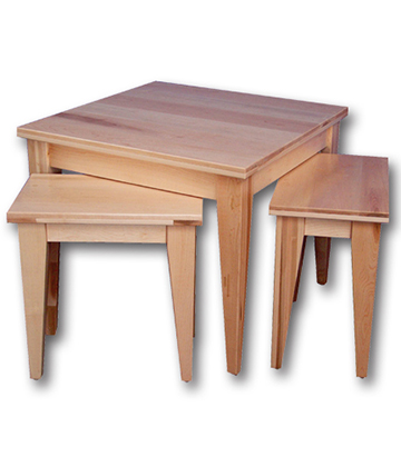 Maple Nesting Table 36"L x 36"W x 34"H