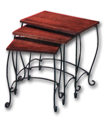 Wrought Iron Nesting Table Set 19.5"L x 13"W x 20.5"H