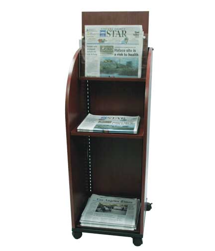 Wood Newspaper Stand 17"L x 16"W x 44"H