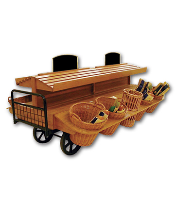 Rustic Dry Island Caboose Display Cart 84"L x 60"W x 48"H