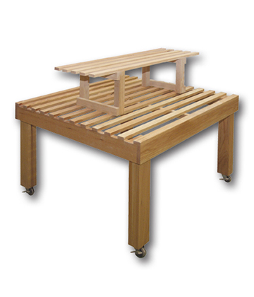 Oak Slat Board Table 72"L x 37"W x 28"H