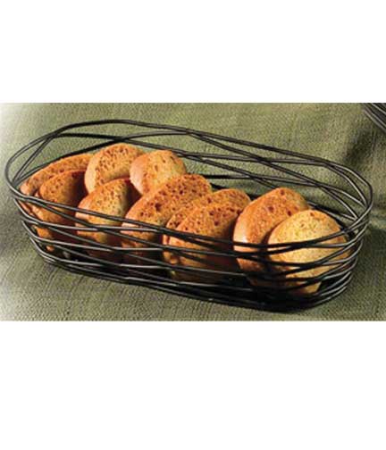 Table Top Oblong Wrought Iron Basket 9"L x 4"W x 3"H