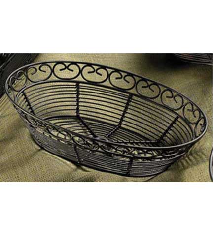 Table Top Oval Wrought Iron Basket 10"L x 6.5"W x 2.25"H