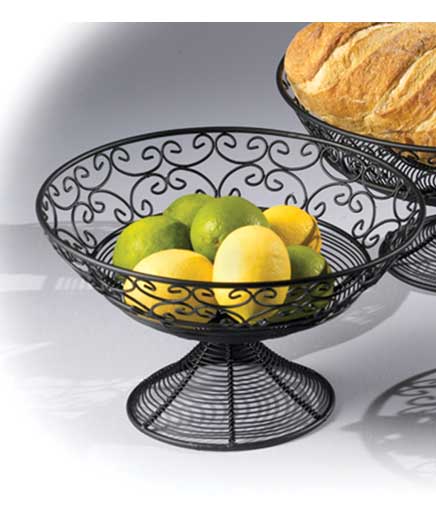 Pedestal Countertop Black Wire Basket 11.75"Dia. x 7"H