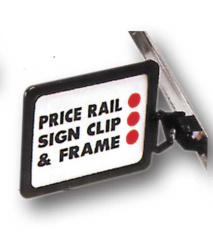 Pivoting Price Rail Sign Clip & Frame 7"L x 3.5"H