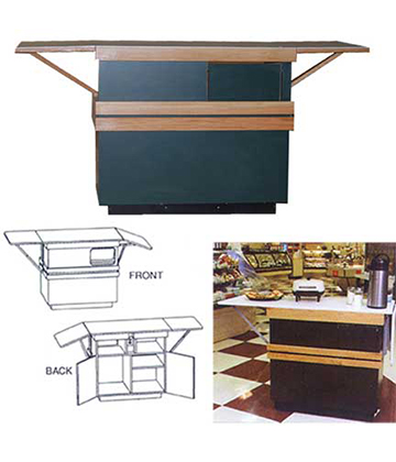 Portable Demo Table with Drop Leafs 40"L x 24"W x 36"H